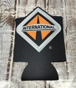 International Trucks Logo Black Can Cup Bottle Coozie Beverage Beer Holder New